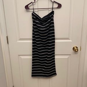 Black and White Striped Pencil Skirt